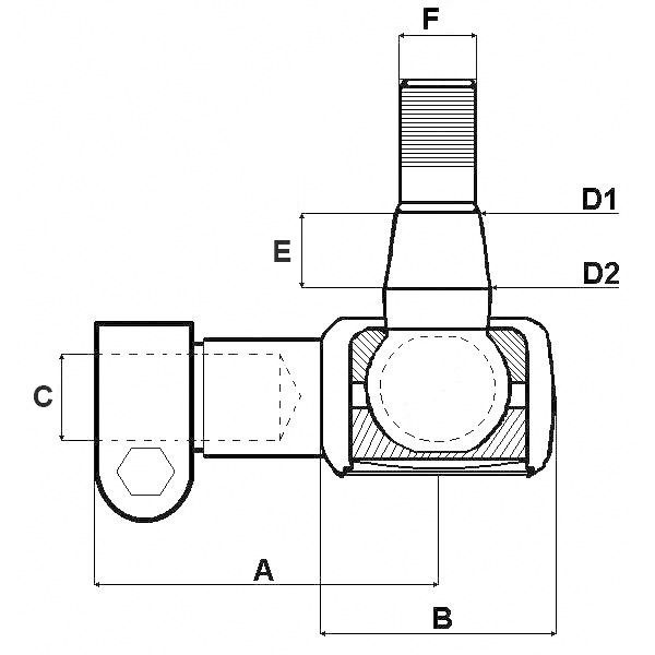 Kugelkopf - mit Innengewinde und Klemme kurz - bis 140mm