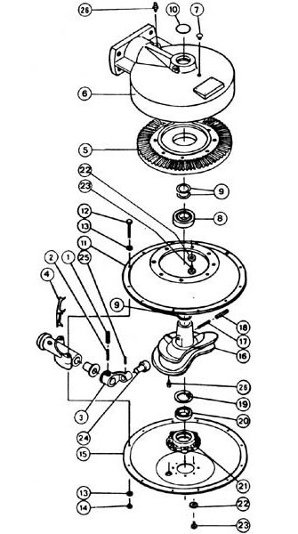 Kreiselantrieb (bis M.Nr. S0000 / S1000 / S0700) passend für Kuhn GA 280 GM / 300 GM / 301 GM