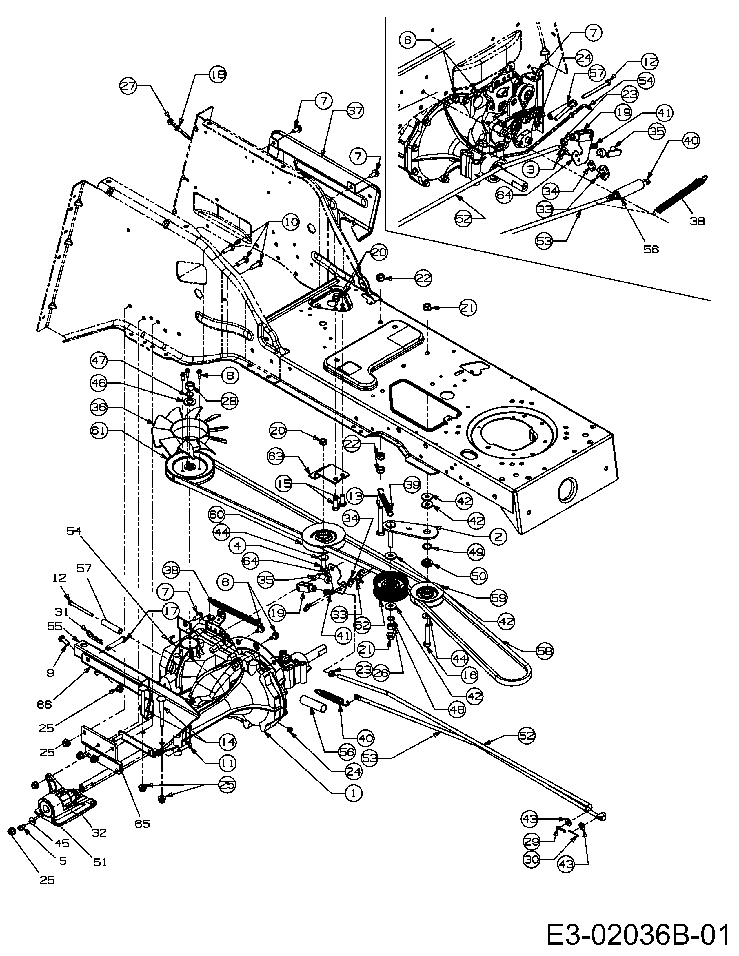 Fahrantrieb, 13A3511N684 (2007), BL 175/105 H, Rasentraktoren, Bolens