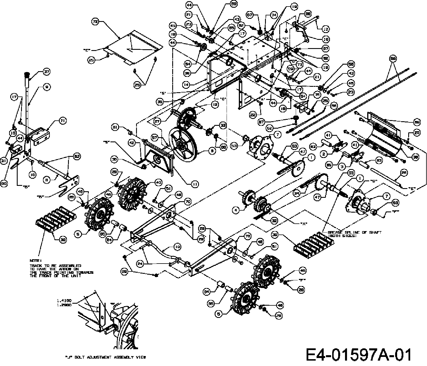 Raupenantrieb, 31AV7W0F678 (2008), E 740 F, Schneefräsen, MTD